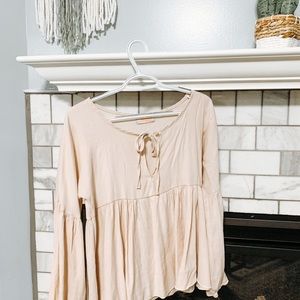 Blush pink flowing top